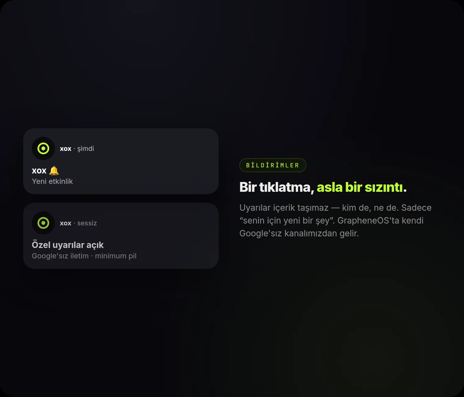 İçeriksiz uyarılar: “yeni bir şey” diyen bir tıklatma — asla kim, asla ne.