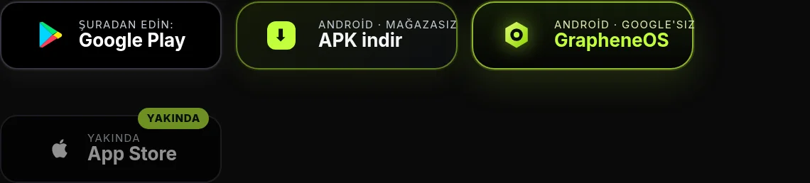Google Play, doğrudan APK, GrapheneOS — ve yakında iOS.